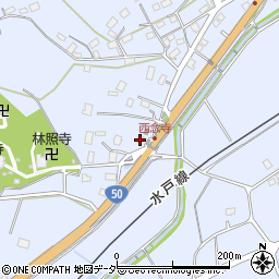 茨城県笠間市稲田581周辺の地図