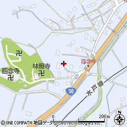茨城県笠間市稲田607周辺の地図