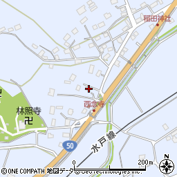 茨城県笠間市稲田582周辺の地図