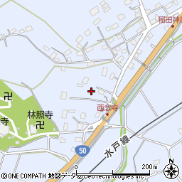 茨城県笠間市稲田583周辺の地図