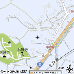 茨城県笠間市稲田591周辺の地図