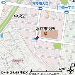 水戸市役所議会　事務局総務課周辺の地図