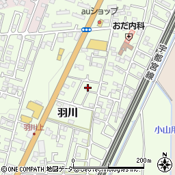 栃木県小山市羽川543周辺の地図