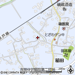 茨城県笠間市稲田1838周辺の地図