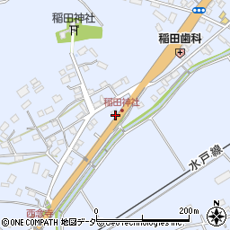 茨城県笠間市稲田1451周辺の地図