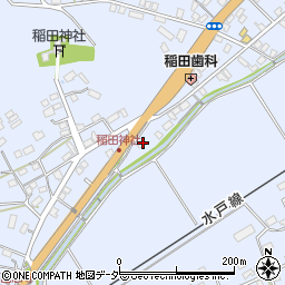 茨城県笠間市稲田1445周辺の地図