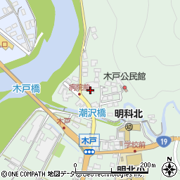 長野県安曇野市明科東川手木戸周辺の地図