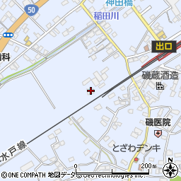茨城県笠間市稲田1808周辺の地図