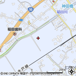 茨城県笠間市稲田周辺の地図