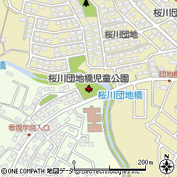 桜川団地橋児童公園周辺の地図