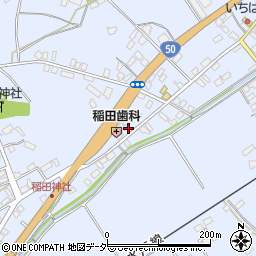 茨城県笠間市稲田843周辺の地図