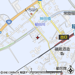 茨城県笠間市稲田1743周辺の地図