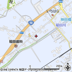 茨城県笠間市稲田1422周辺の地図