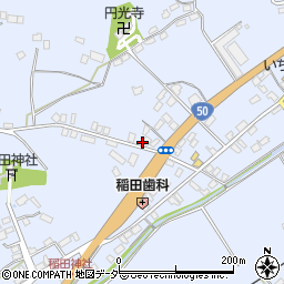 茨城県笠間市稲田895周辺の地図