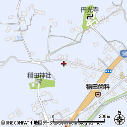 茨城県笠間市稲田822周辺の地図