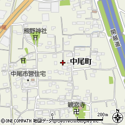 群馬県高崎市中尾町周辺の地図