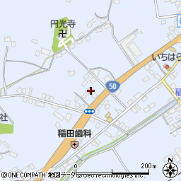 茨城県笠間市稲田886周辺の地図