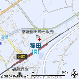 茨城県笠間市稲田2421周辺の地図