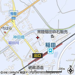 茨城県笠間市稲田2378周辺の地図