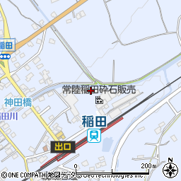 茨城県笠間市稲田2422周辺の地図