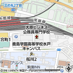 大原学園水戸校周辺の地図