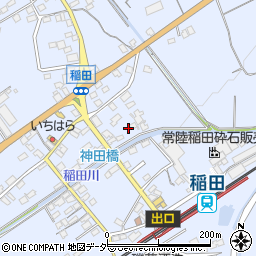 茨城県笠間市稲田2369周辺の地図