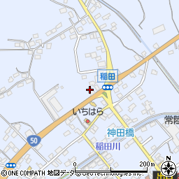 茨城県笠間市稲田4106周辺の地図