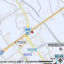 茨城県笠間市稲田4111周辺の地図