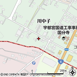 栃木県下野市川中子3-39周辺の地図