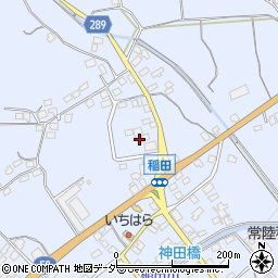 茨城県笠間市稲田4066周辺の地図