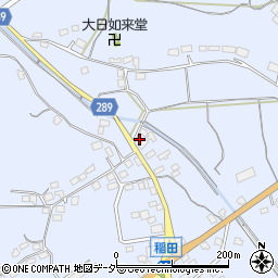 茨城県笠間市稲田4013周辺の地図