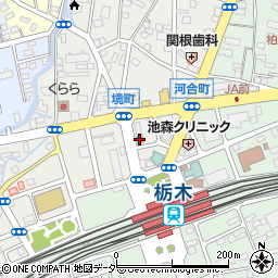 栃木駅前郵便局周辺の地図