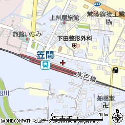 笠間市営笠間駅北口駐車場周辺の地図