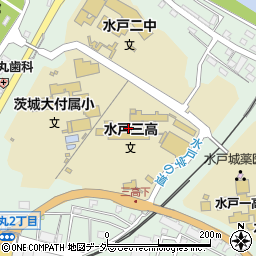茨城県水戸市三の丸周辺の地図