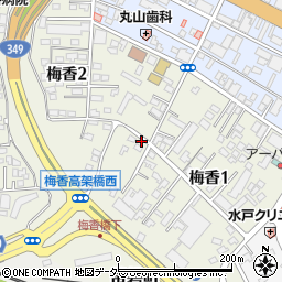 茨城県水戸市梅香周辺の地図