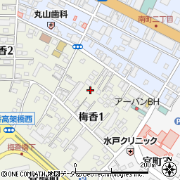茨城県水戸市梅香1丁目周辺の地図