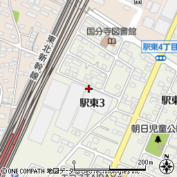 栃木県下野市駅東3丁目周辺の地図