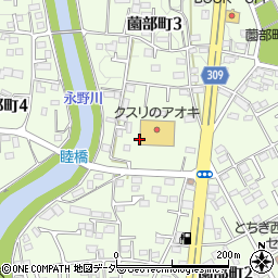 栃木県栃木市薗部町周辺の地図