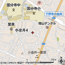 栃木県下野市小金井4丁目8周辺の地図