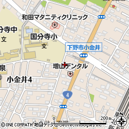 栃木県下野市小金井4丁目周辺の地図