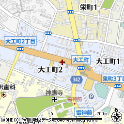 茨城県水戸市大工町周辺の地図