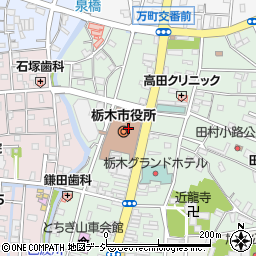 栃木市役所財務部　資産税課・土地係周辺の地図