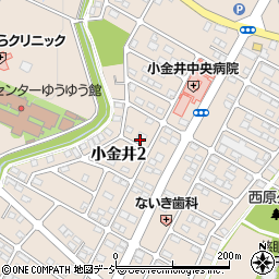 栃木県下野市小金井2丁目周辺の地図