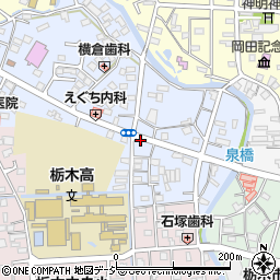 栃木高校入口周辺の地図