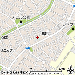栃木県下野市緑5丁目周辺の地図