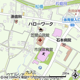 笠間公民館周辺の地図