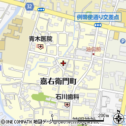 栃木県栃木市嘉右衛門町周辺の地図