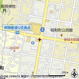 栃木県栃木市昭和町周辺の地図