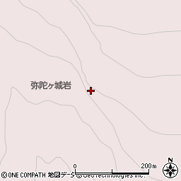 弥陀ケ城岩周辺の地図