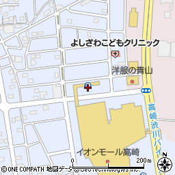イオンモール高崎北駐車場周辺の地図
